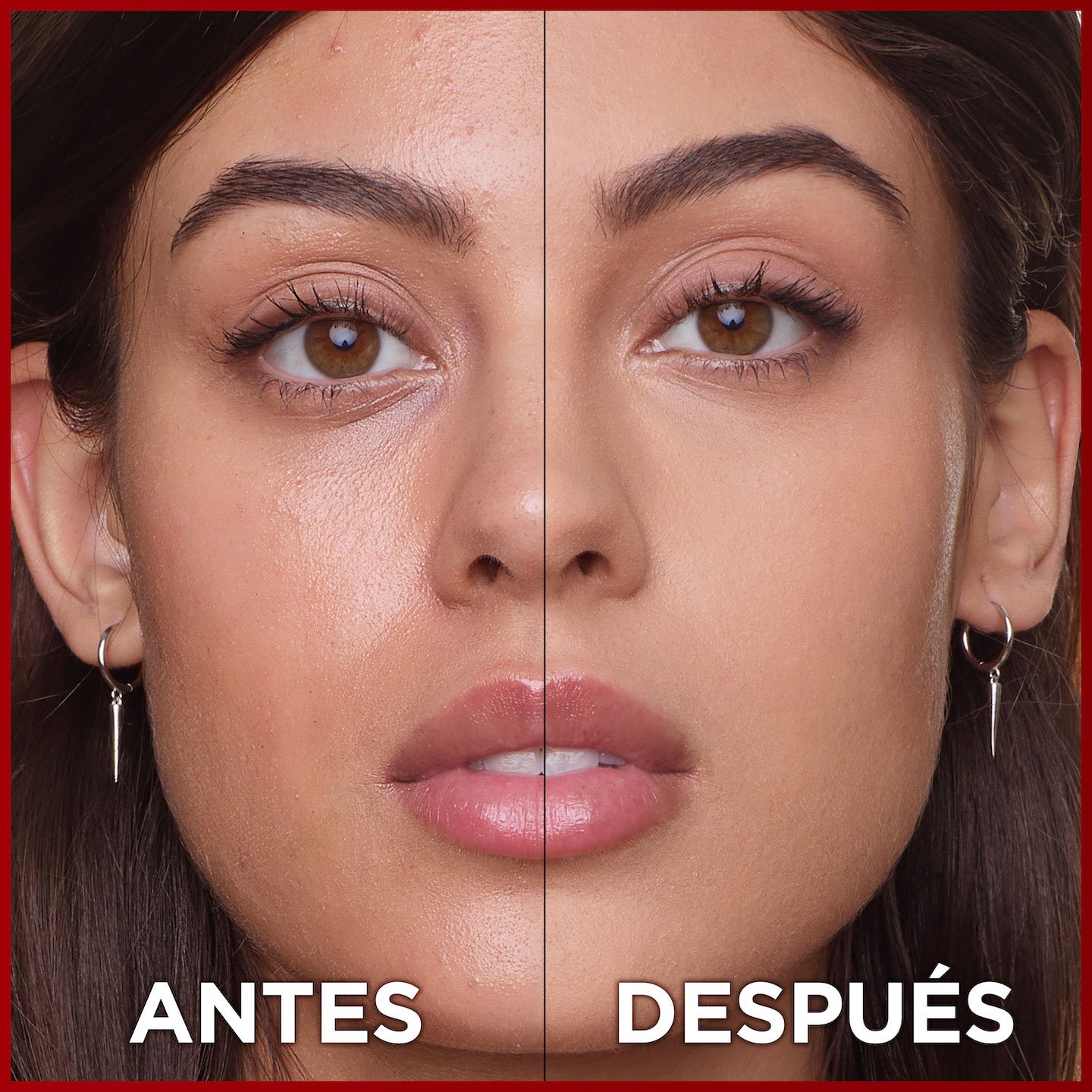 loreal paris infallible 32h matte cover 260 warm antes despues